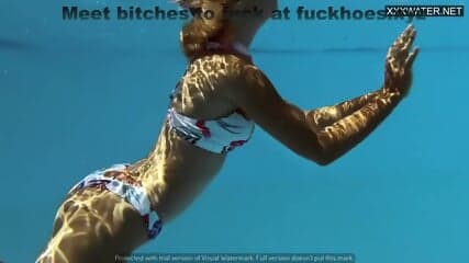 Horny Hungarian tight pussy on camera by the pool