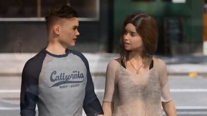 The East Block. Cuckold Boyfriend Lets A Strange Old Man Jerk Off On His Girlfriend On The Street Ep 1