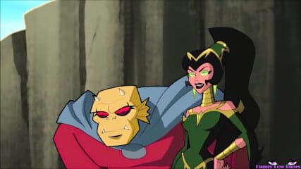 Witch Morgana BATMAN BALLBUSTING anime kick in the balls