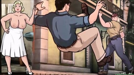 Archer FAT BLONDE STOMP in the jungle BALLBUSTING Pam Poovey