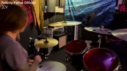 Felicity feline drumming in her lockout