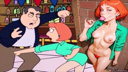 4 nutshots sexy LOIS GRIFFIN karate ballbusting frenzy in the bar 3 kicks in the balls 1 nut punch