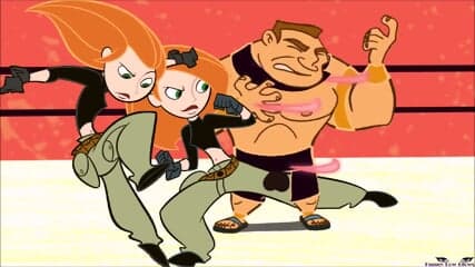 Kim Possible BALLBUSTING Kick In The Balls WWE anime low blow