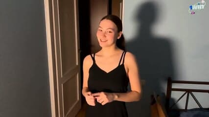 Redhead Teen with Big Tits Gives a Valentine's Day Blowjob for a Strap