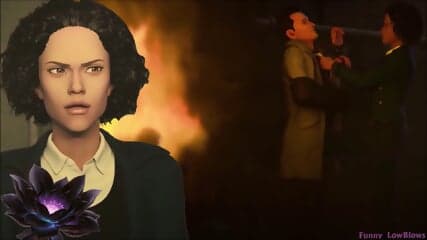 ebony LADY COP BALLBUSTING goon nutshot, Black Lotus kick in the nuts