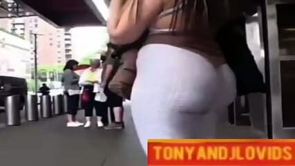 Blonde milf white pants