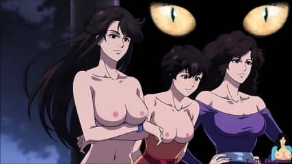 touching boobs getting BALLBUSTING, Cat's eye sexy girl kick in the balls ANIME nutshot
