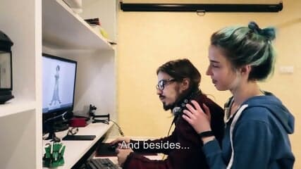 Stepsister rewards nerdy stepbro with a blowjob for his physics notes.