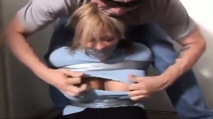 Busty Milf Ducttaped In Her Powder Room  Kinky4Ever