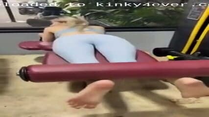 Barefoot Blonde Exposes Her Sexy Feet While Working Out At The Gym  Kinky4Ever