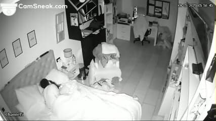IPCAM - Young couple fucks under sheets early morning