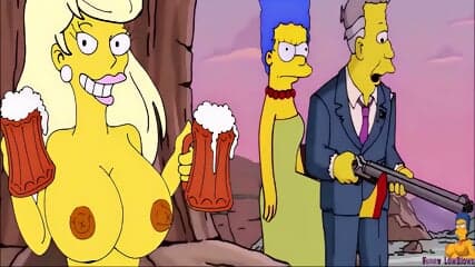 ballbusting MARGE kick in the balls from behind THE SIMPSONS