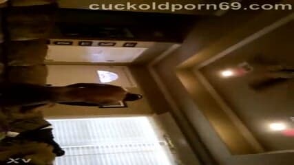 Hotwife barebacks bbc bull and removes condom in front of cuck