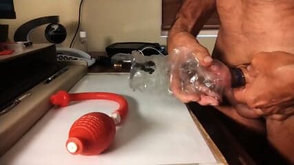 penis crushed in water bottle