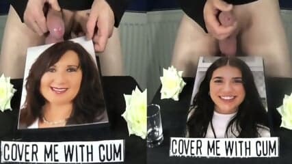 Mother Michaela and daughter Alina getting a facial cumshot cuntribute