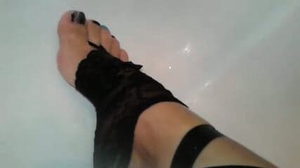 Running Water On Sexy Foot Lingerie  Kinky4Ever