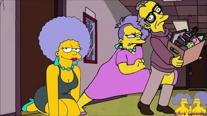 Patty & Selma BALLBUSTING kick in the nuts from behind, the simpsons