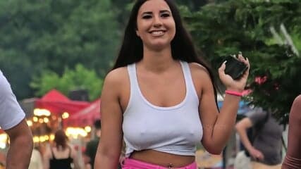 candid braless tank top
