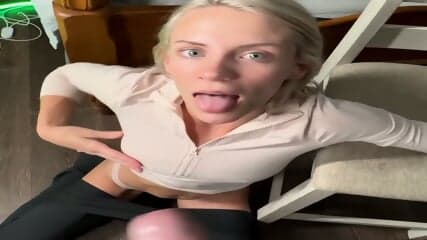 Cum all over my face biggest cumshot ever