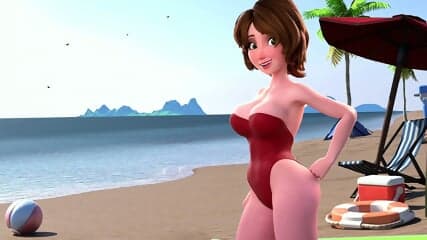 â Aunt Cassâs Sunny Beach Vacation Turns Into Wet MILF Fuckfest (4K HENTAI)