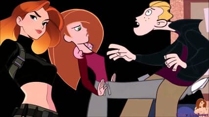 nerd acting cool BALLBUSTING by Kim Possible kick in the Nuts