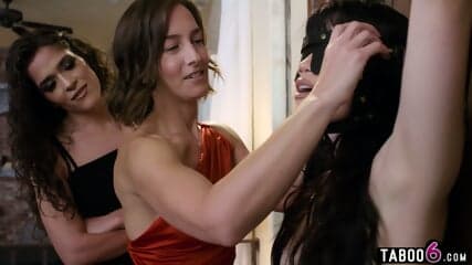 Petite latina lesbian total domination by two MILF babes