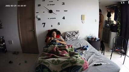 special candid perfect bare feet closeup scenes Bedroom camera at Jara & Valen reallifecam apartment at Voyeur House TV 29.03.2026 from 13 h 16 min to 14 h 32 min