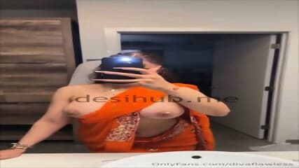 Diva flawless Onlyfans pink Saree Striptease Nude Boobs Show