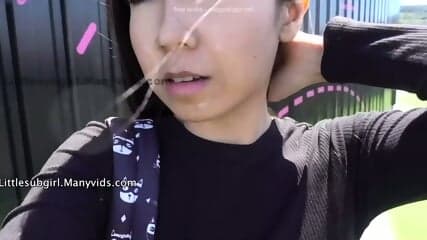 Littlesubgirl Gets A Facial And Proudly Wears It In Public