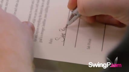 Naughty redheads practice different poses while foreplaying by the pool