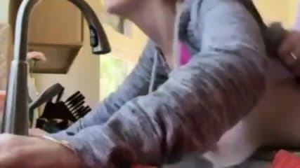 Boltongirl taken from behind over the sink part 1