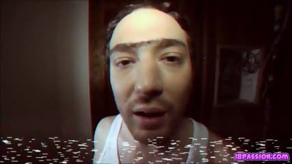 Russian sexy blonde show her tits to plumber