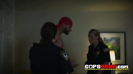 Young Arabic dude with big pecker has to make some asshole smelling to this fatty horny cops