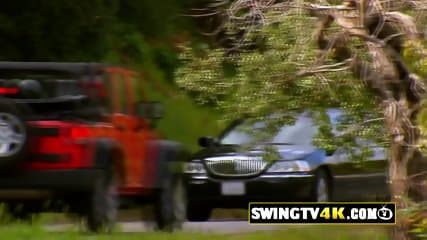 Pool party with amateur couples turns into a big orgy after horny couples start fucking all over.