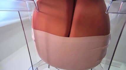 Get smothered by this perfect sheer suntan pantyhose ass and do as the mind controlling femdom says