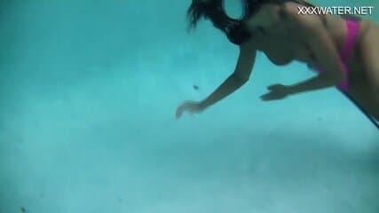 Hungarian babe Nora Shmandora gets orgasms in the pool