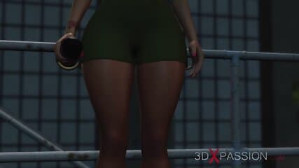 Rough sex in prison! Harley Quinn fucks hard a female prison guard