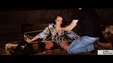 Tied up babe gets manhandled and nipples hurt