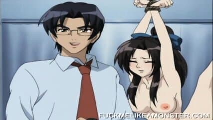 Bound hentai slut gets railed